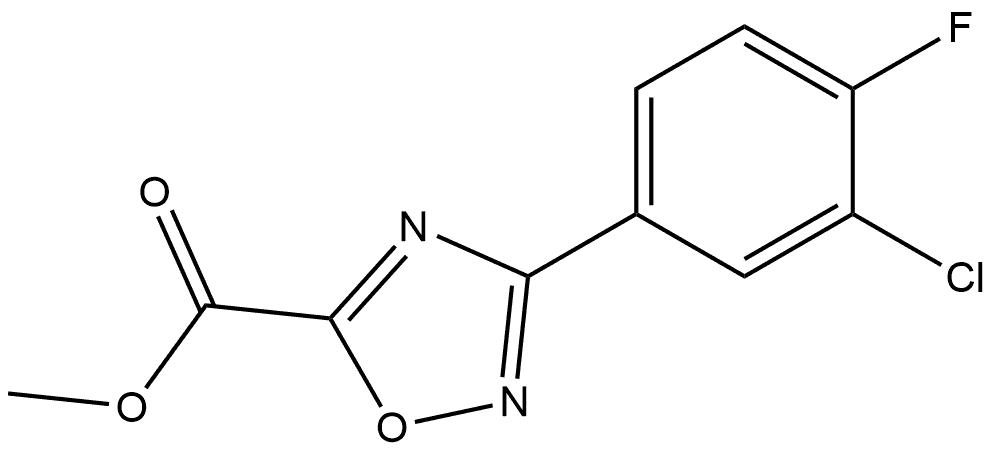 3-(3-氯-4-氟苯基)-1,2,4-噁二唑-5-甲酸甲酯, 1384080-70-9, 结构式