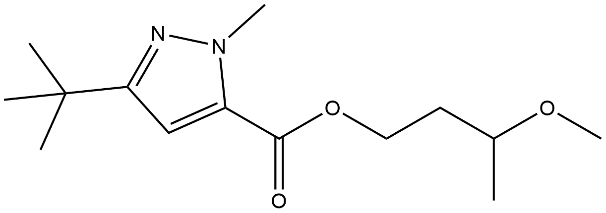 3-methoxybutyl 3-tert-butyl-1-methyl-1H-pyrazole-5-carboxylate,1384744-96-0,结构式