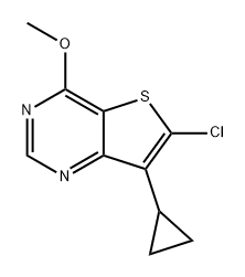 Thieno[3,2-d]pyrimidine, 6-chloro-7-cyclopropyl-4-methoxy- 化学構造式