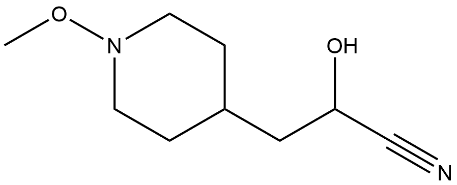 2-hydroxy-3-(1-methoxypiperidin-4-yl)propanenitrile Struktur