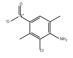 Benzenamine, 2-chloro-3,6-dimethyl-4-nitro- 化学構造式