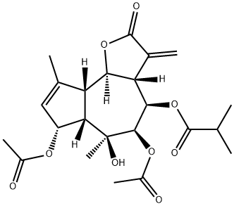 138591-03-4 (3aS)-3aβ,4,5,6,6aβ,7,9aβ,9bα-Octahydro-5β,7α-diacetoxy-6β-hydroxy-3-methylene-4-(2-methylpropanoyloxy)-6,9-dimethylazuleno[4,5-b]furan-2(3H)-one