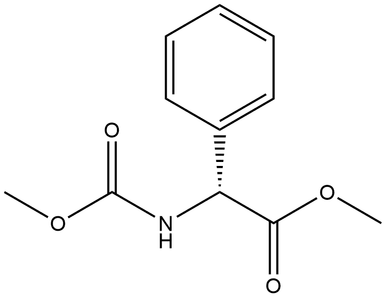 Benzeneacetic acid, α-[(methoxycarbonyl)amino]-, methyl ester, (αR)- Structure