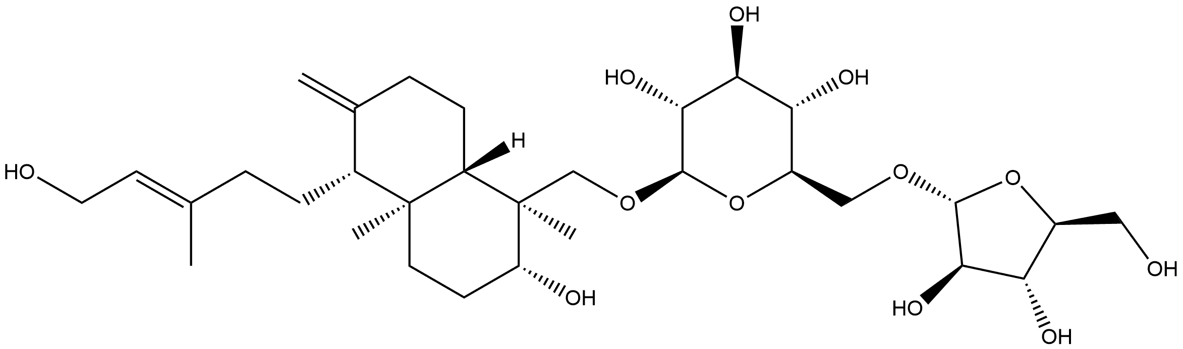 β-D-Glucopyranoside, [(1S,2R,4aS,5R,8aS)-decahydro-2-hydroxy-5-[(3E)-5-hydroxy-3-methyl-3-penten-1-yl]-1,4a-dimethyl-6-methylene-1-naphthalenyl]methyl 6-O-α-L-arabinofuranosyl-