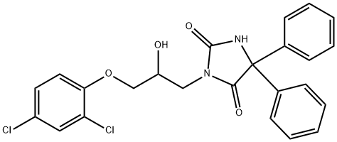 3-[3-(2,4-dichlorophenoxy)-2-hydroxypropyl]-5,5-d iphenylimidazolidine-2,4-dione Structure
