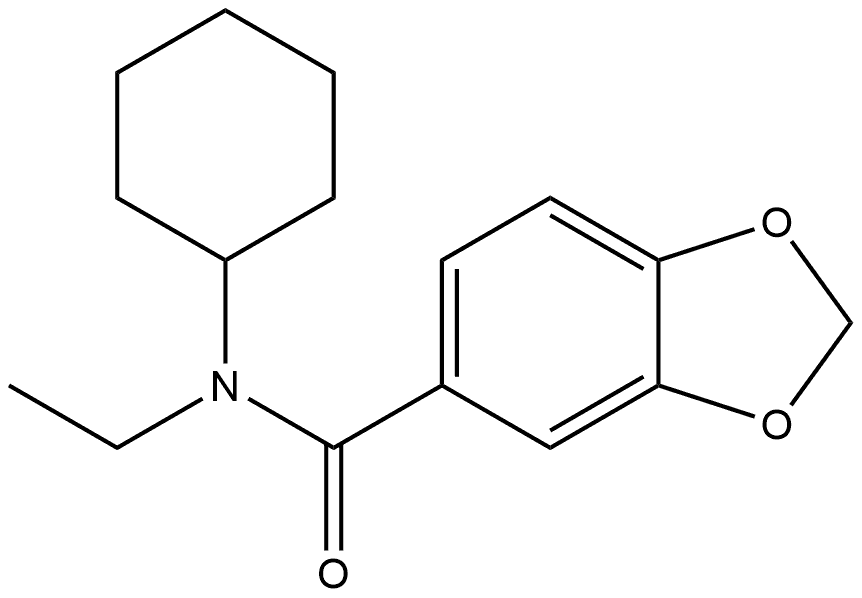 N-Cyclohexyl-N-ethyl-1,3-benzodioxole-5-carboxamide 结构式