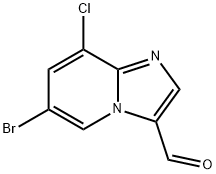 6-Bromo-8-chloro-imidazo[1,2-a]pyridine-3-carbaldehyde 化学構造式