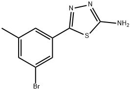 2-氨基-5-(3-溴-5-甲基苯基)-1,3,4-噻二唑, 1388066-69-0, 结构式