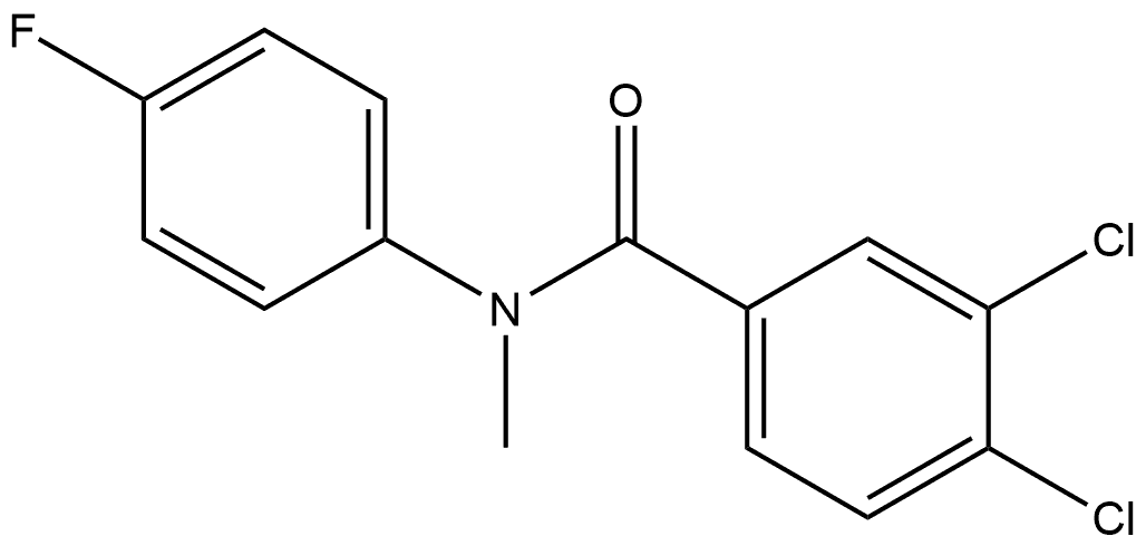 3,4-Dichloro-N-(4-fluorophenyl)-N-methylbenzamide 结构式