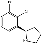 (R)-2-(3-bromo-2-chlorophenyl)pyrrolidine 化学構造式