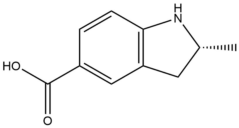 (2R)-2,3-Dihydro-2-methyl-1H-indole-5-carboxylic acid Struktur