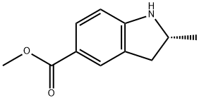 methyl (2R)-2-methyl-2,3-dihydro-1H-indole-5-carboxylat e Struktur