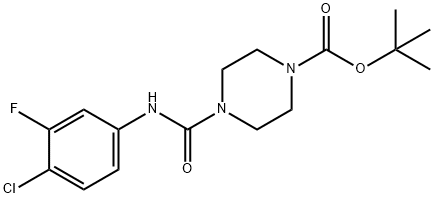 tert-Butyl 4-((4-chloro-3-fluorophenyl)carbamoyl)piperazine-1-carboxylate Structure