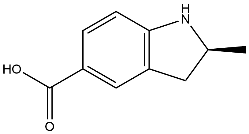 (S)-2-甲基二氢吲哚-5-羧酸, 1389852-05-4, 结构式