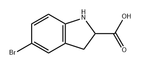 1H-Indole-2-carboxylic acid, 5-bromo-2,3-dihydro- Structure