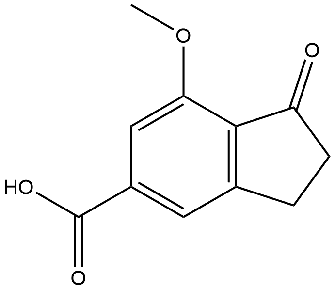 7-Methoxy-1-oxo-2,3-dihydro-1H-indene-5-carboxylic acid Struktur