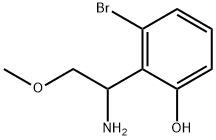 2-(1-amino-2-methoxyethyl)-3-bromophenol Struktur