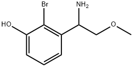 3-(1-amino-2-methoxyethyl)-2-bromophenol Struktur