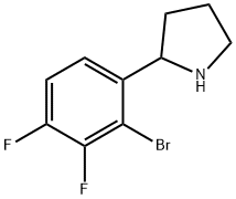 2-(2-bromo-3,4-difluorophenyl)pyrrolidine 化学構造式