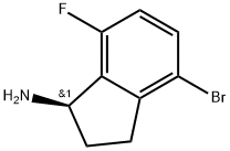 1H-Inden-1-amine, 4-bromo-7-fluoro-2,3-dihydro-, (1R)- Struktur