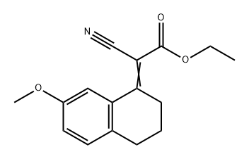 Acetic acid, 2-cyano-2-(3,4-dihydro-7-methoxy-1(2H)-naphthalenylidene)-, ethyl ester Struktur
