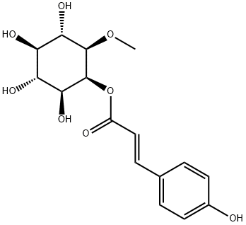 myo-Inositol, 1-O-methyl-, 2-[(2E)-3-(4-hydroxyphenyl)-2-propenoate] Struktur