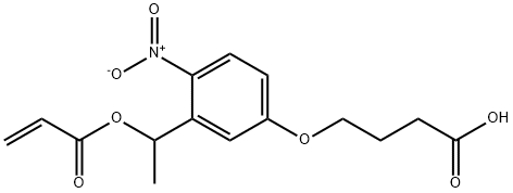 4-(3-(1-(acryloyloxy)ethyl)-4-nitrophenoxy)butanoic acid 化学構造式
