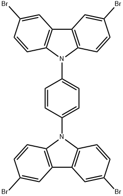 9H-Carbazole, 9,9'-(1,4-phenylene)bis[3,6-dibromo- Structure