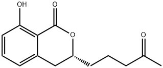 1H-2-Benzopyran-1-one, 3,4-dihydro-8-hydroxy-3-(4-oxopentyl)-, (3R)-,1392495-06-5,结构式