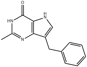 7-Benzyl-2-methyl-3H-pyrrolo[3,2-d]pyrimidin-4(5H)-one 化学構造式