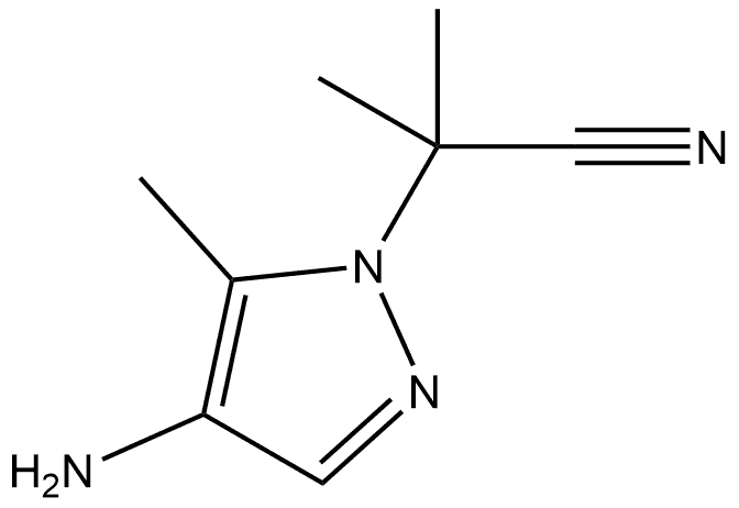 1H-Pyrazole-1-acetonitrile, 4-amino-α,α,5-trimethyl- Struktur