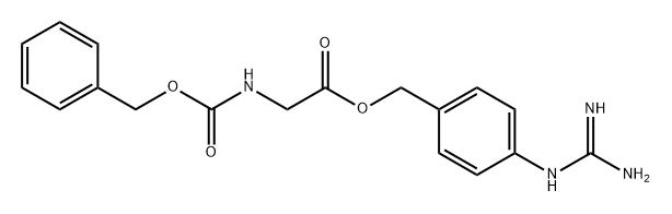 Glycine, N-[(phenylmethoxy)carbonyl]-, [4-[(aminoiminomethyl)amino]phenyl]methyl ester 化学構造式