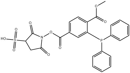 1,4-Benzenedicarboxylic acid, 2-(diphenylphosphino)-, 4-(2,5-dioxo-3-sulfo-1-pyrrolidinyl) 1-methyl ester 化学構造式