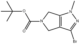 tert-butyl 3-bromo-1-methyl-4,6-dihydropyrrolo[3,4-c]pyrazole-5(1H)-carboxylate Struktur