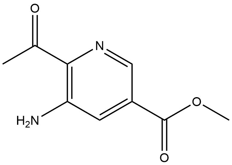 3-Pyridinecarboxylic acid, 6-acetyl-5-amino-, methyl ester 化学構造式