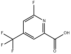 2-Pyridinecarboxylic acid, 6-fluoro-4-(trifluoromethyl)-,1393553-07-5,结构式