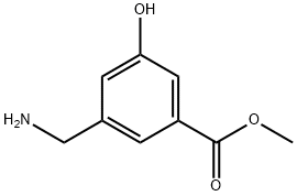 Benzoic acid, 3-(aminomethyl)-5-hydroxy-, methyl ester Struktur