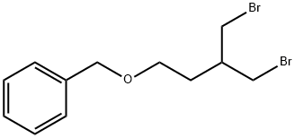 ((4-bromo-3-(bromomethyl)butoxy)methyl)benzene 化学構造式