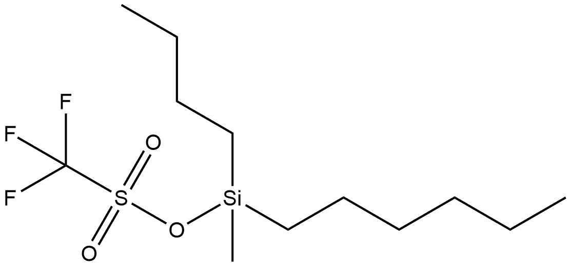 Methanesulfonic acid, 1,1,1-trifluoro-, butylhexylmethylsilyl ester Structure