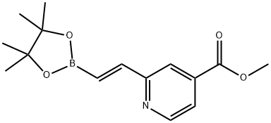 4-Pyridinecarboxylic acid, 2-[(1E)-2-(4,4,5,5-tetramethyl-1,3,2-dioxaborolan-2-yl)ethenyl]-, methyl ester Struktur