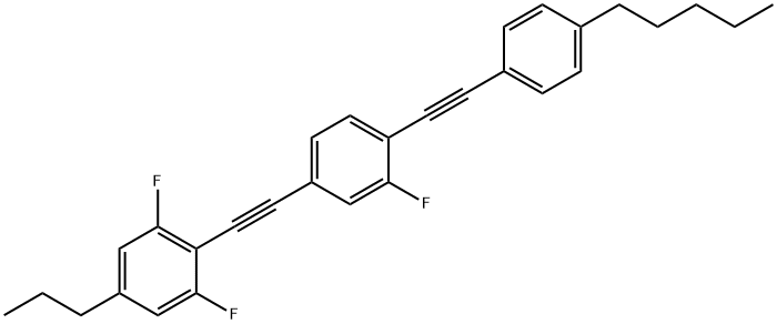 1,3-二氟-2-[3-氟-4-(4-戊基苯基乙炔基)苯基乙炔基]-5-丙基苯,1393923-77-7,结构式