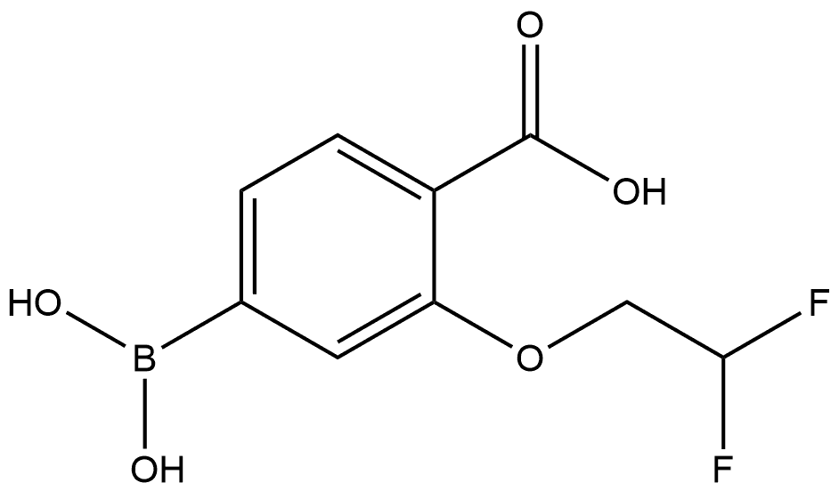 4-Borono-2-(2,2-difluoroethoxy)benzoic acid 结构式