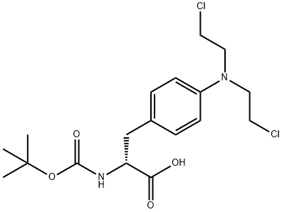 (R)-3-(4-(bis(2-chloroethyl)amino)phenyl)-2-((tert-butoxycarbonyl)amino)propanoic acid 结构式