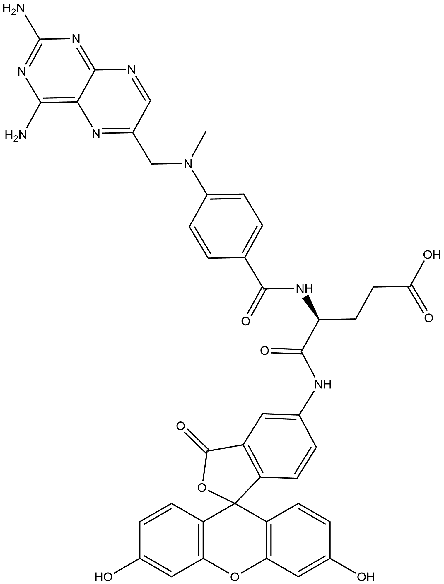 Methotrexate 5-Aminofluorescein Conjugate Structure