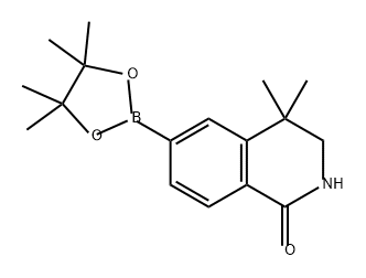1(2H)-Isoquinolinone, 3,4-dihydro-4,4-dimethyl-6-(4,4,5,5-tetramethyl-1,3,2-dioxaborolan-2-yl)- 化学構造式