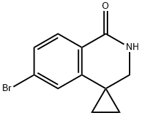 Spiro[cyclopropane-1,4'(1'H)-isoquinolin]-1'-one, 6'-bromo-2',3'-dihydro- 化学構造式