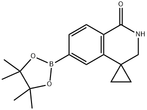 Spiro[cyclopropane-1,4'(1'H)-isoquinolin]-1'-one, 2',3'-dihydro-6'-(4,4,5,5-tetramethyl-1,3,2-dioxaborolan-2-yl)- 化学構造式