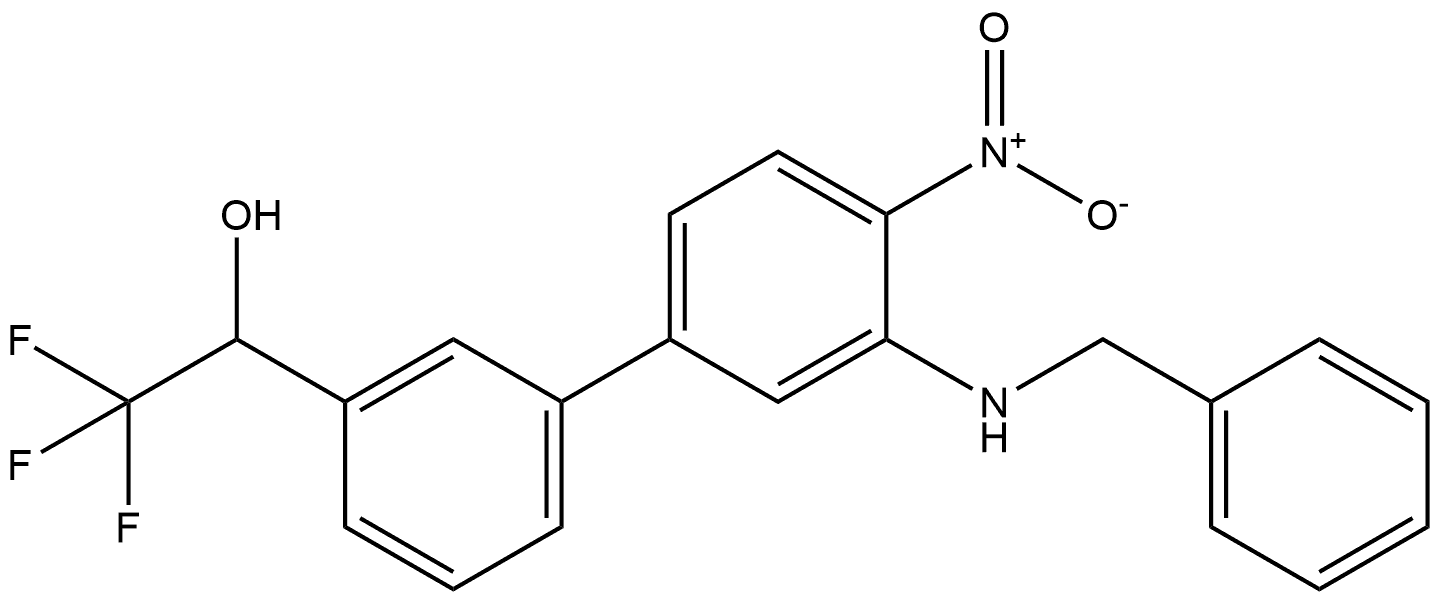 4′-Nitro-3′-[(phenylmethyl)amino]-α-(trifluoromethyl)[1,1′-biphenyl]-3-methanol Structure