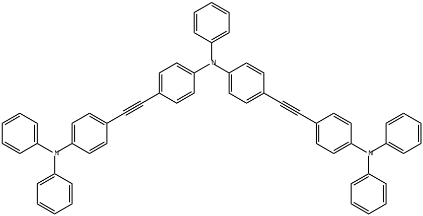 Benzenamine, 4-[2-[4-(diphenylamino)phenyl]ethynyl]-N-[4-[2-[4-(diphenylamino)phenyl]ethynyl]phenyl]-N-phenyl- 结构式