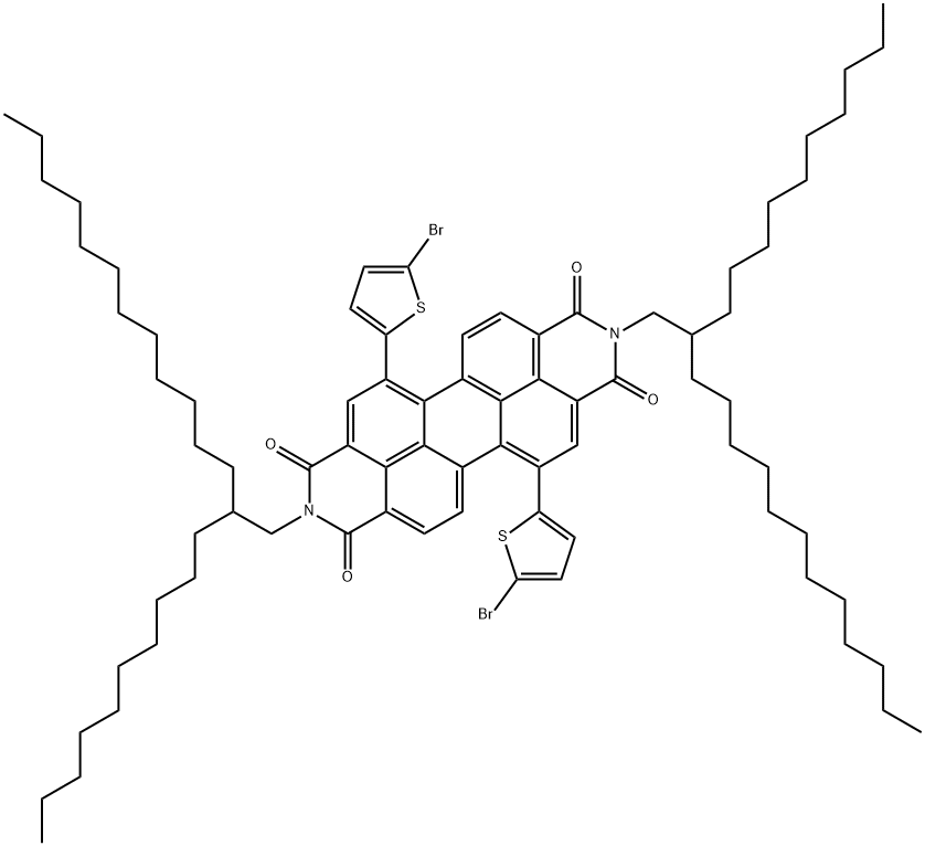 5,12-bis(5-bromothiophen-2-yl)-2,9-bis(2-decyltetradecyl)anthra[2,1,9-def:6,5,10-d'e'f']diisoquinoline-1,3,8,10(2H,9H)-tetraone Structure